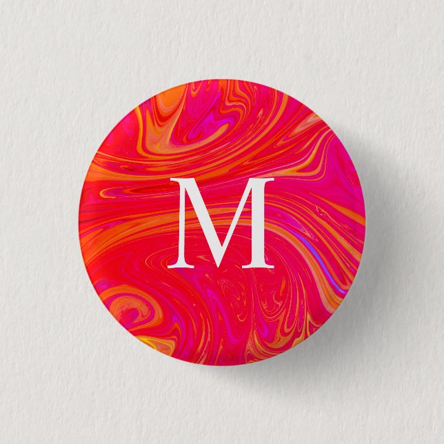 Moderne farbenfrohe Monogrammanfangsbuchstabe Button (Vorderseite)