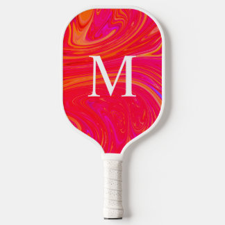 Moderne farbenfrohe Monogrammanfangsbuchstabe Pickleball Schläger