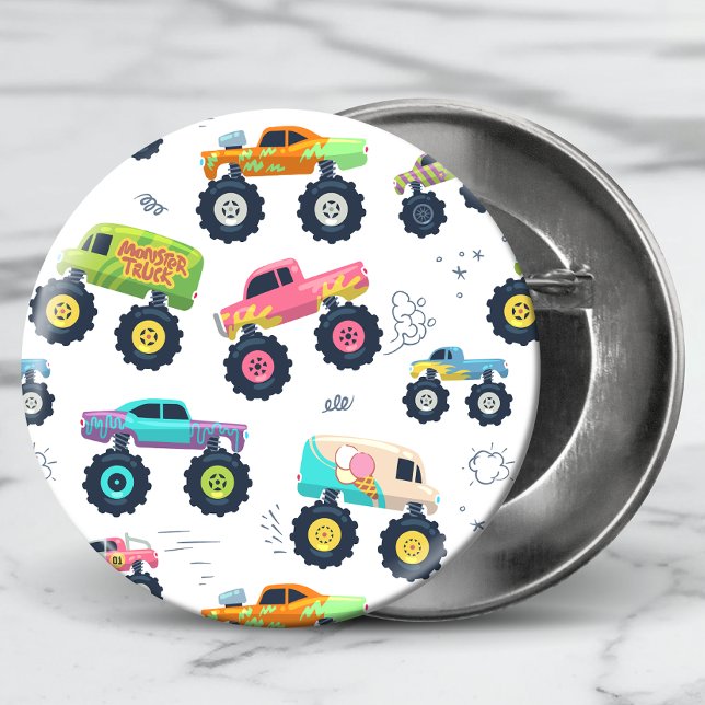 Moderne, farbenfrohe Monster Car Trucks Button (Von Creator hochgeladen)