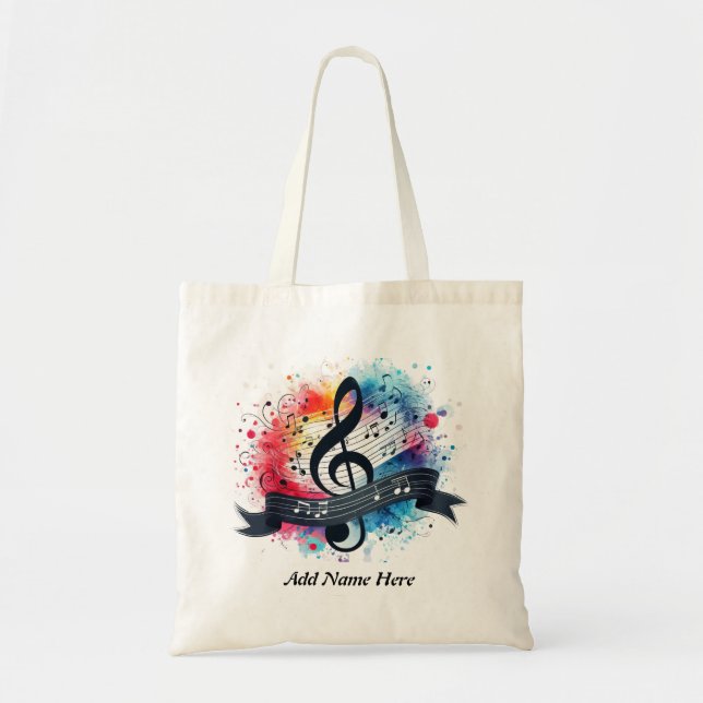 Moderne farbenfrohe Musical Notes Music Liebhaber Tragetasche (Vorne)