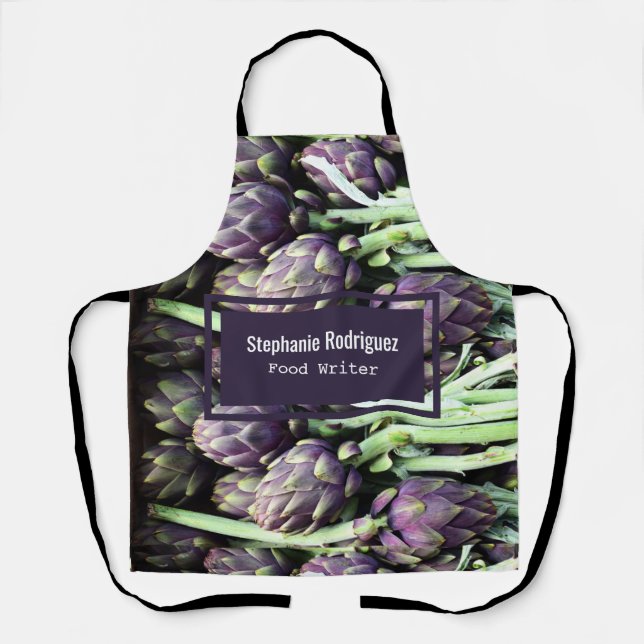 Moderne farbenfrohe Nahrungsmittel Artichokes Schürze (Vorderseite)