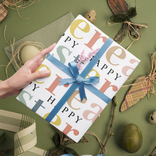 Moderne, farbenfrohe Ostern Geschenkpapier