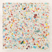 Moderne, farbenfrohe Pastel Terrazzo Muster