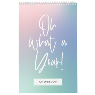 Moderne, farbenfrohe pastellfarbene Regenbogenkale Kalender