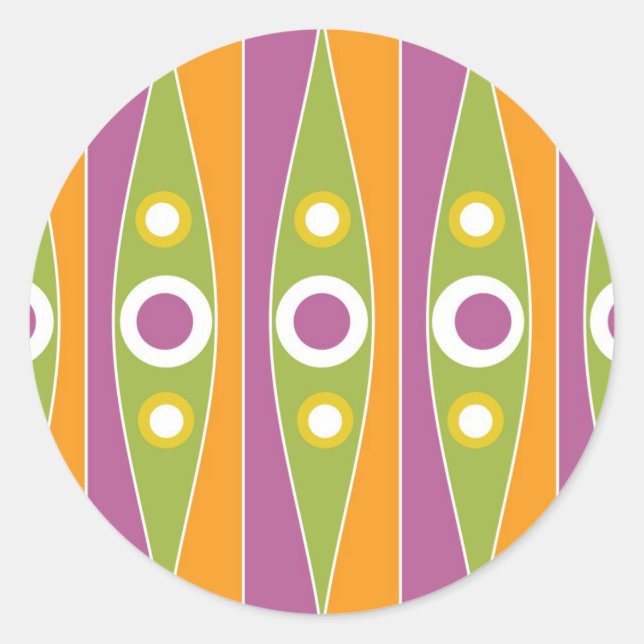 Moderne farbenfrohe Polka Dots Muster Runder Aufkleber (Vorderseite)