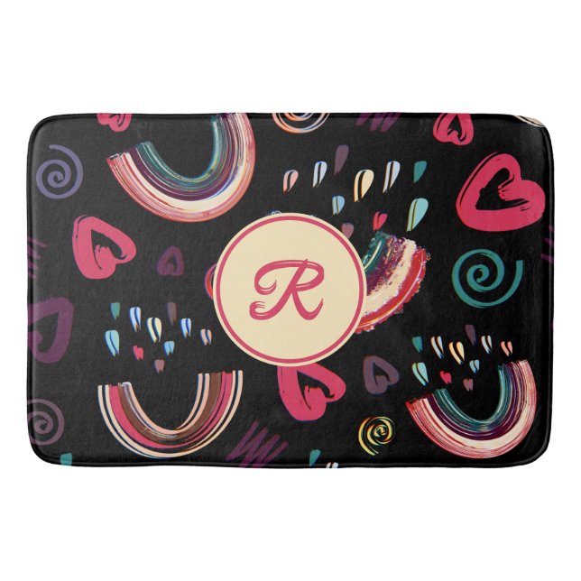 Moderne farbenfrohe Regenbogen-Custom-Foto Bath Ma Badematte (Vorderseite)