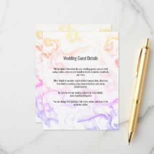 Moderne farbenfrohe Regenbogennebel-Hochzeitsvorla Begleitkarte