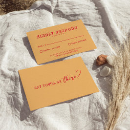 Moderne farbenfrohe Retro Fun kühne einzigartige H RSVP Karte