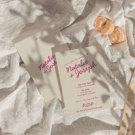 Moderne farbenfrohe Retro Fun Whimsical Script Hoc Einladung