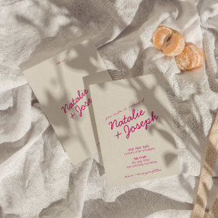 Moderne farbenfrohe Retro Fun Whimsical Script Hoc Einladung