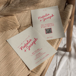 Moderne farbenfrohe Retro Whimsical QR Code Hochze Einladung