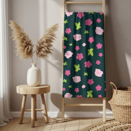 Moderne farbenfrohe romantische Blumenmuster Trend Badhandtuch Set