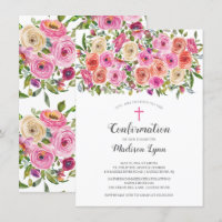 Moderne farbenfrohe rosa Blumenbestätigung