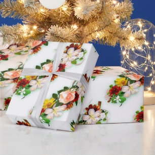 Moderne, farbenfrohe Rose Blume Geschenk Geschenkpapier