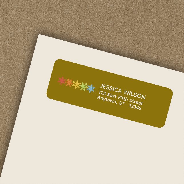 Moderne farbenfrohe Snowflake Weihnachten Rücksend (Von Creator hochgeladen)