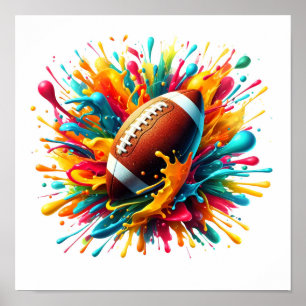 Moderne farbenfrohe Spritzspiel Ballsportarten Poster
