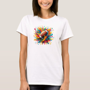 Moderne farbenfrohe Spritzspiel Ballsportarten T-Shirt