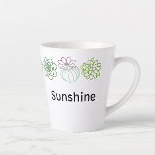 Moderne farbenfrohe Sukkulationen Personalisierte Milchtasse