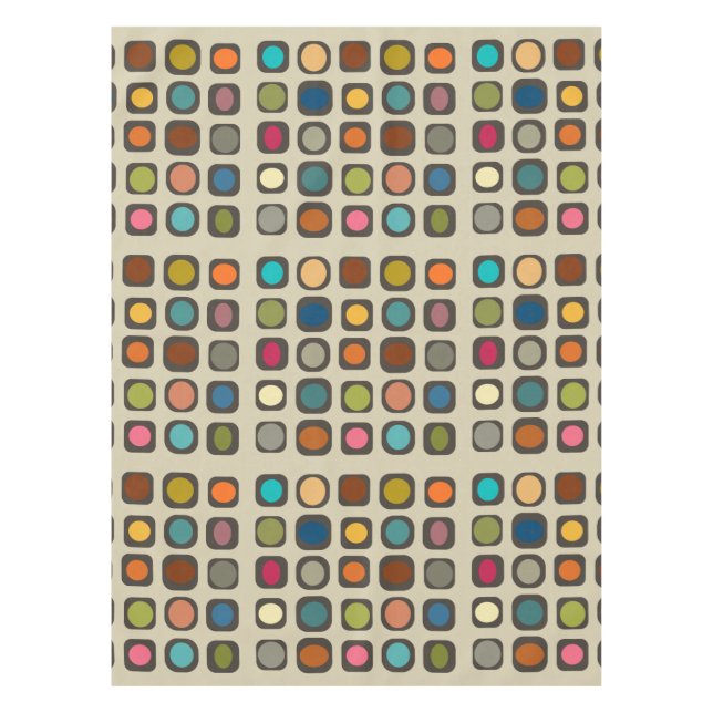 Moderne, farbenfrohe Tasten des Mitteljahrhunderts Tischdecke (Vorderseite)