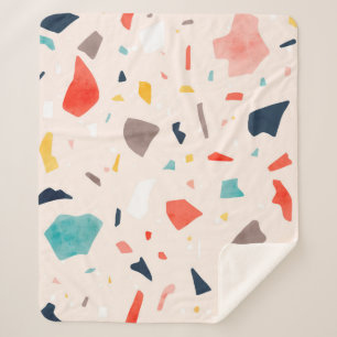 Moderne, farbenfrohe Terrazzo nahtlose Muster in K Sherpadecke