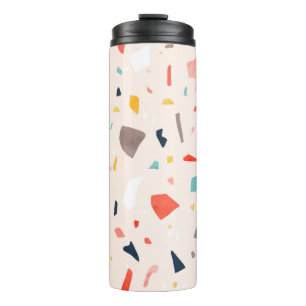Moderne, farbenfrohe Terrazzo nahtlose Muster in K Thermosbecher