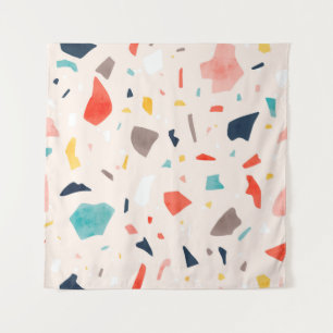 Moderne, farbenfrohe Terrazzo nahtlose Muster in K Wandteppich