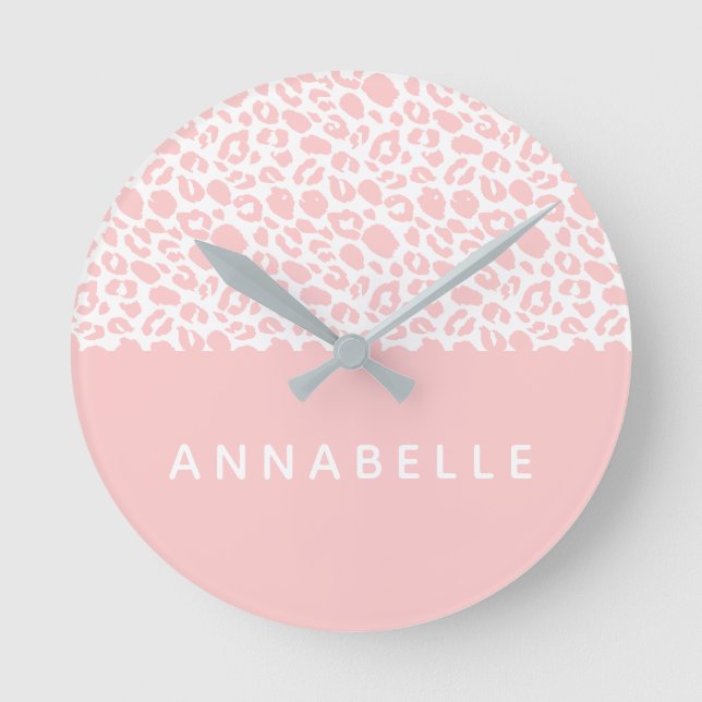 Moderne farbenfrohe Tierdruckgestaltung Runde Wanduhr (Vorderseite)
