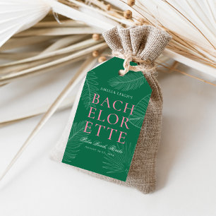 Moderne farbenfrohe tropische Palmwedel Junggesell Geschenkanhänger