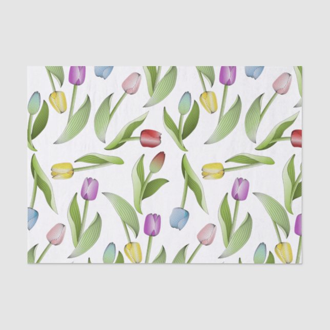 Moderne farbenfrohe Tulip Blume Seidenpapier (Vorderseite)
