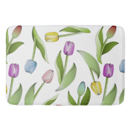 Moderne farbenfrohe Tulip Floral Badematte