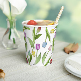 Moderne farbenfrohe Tulip Pappbecher