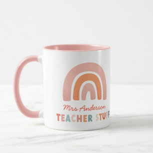 Moderne farbenfrohe Typografie Regenbogenlehrer Tasse