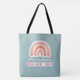 Moderne farbenfrohe Typografie-Regenbogenlehrerin  Tasche