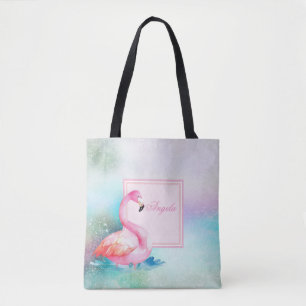 Moderne, farbenfrohe und ansprechende Flamingos Tasche
