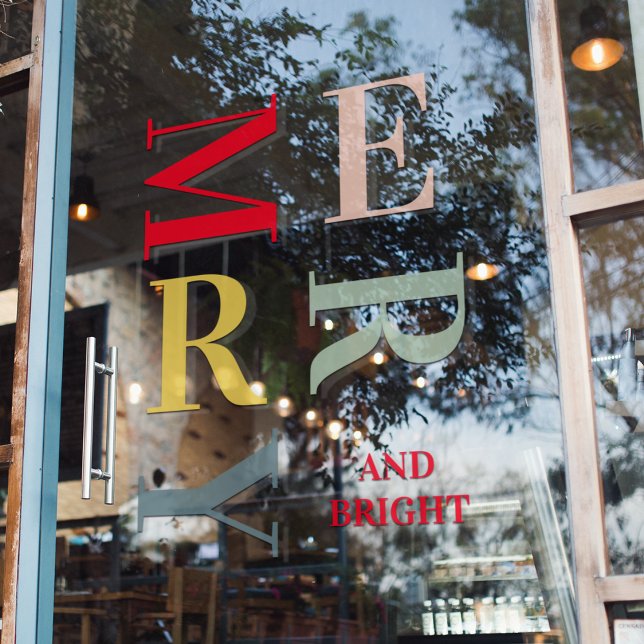 Moderne farbenfrohe und helle Ferien Fensteraufkleber (Von Creator hochgeladen)