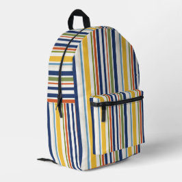 Moderne farbenfrohe vertikale Streifenmuster Bedruckter Rucksack