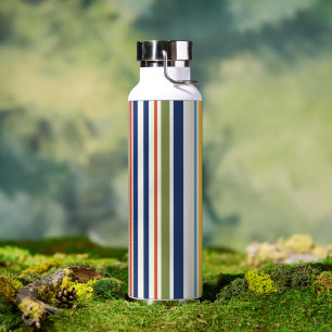 Moderne farbenfrohe vertikale Streifenmuster Trinkflasche