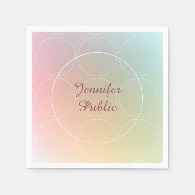 Moderne farbenfrohe Vorlage Handschrift Schrift Serviette (Vorderseite)