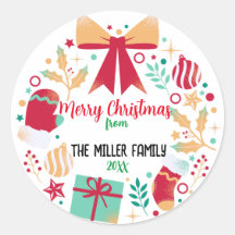 Moderne Farbenfrohe Weihnachten Niedlicher Familie