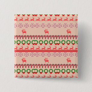 Moderne farbenfrohe Weihnachtsbaum-Malerei Button