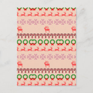 Moderne farbenfrohe Weihnachtsbaum-Malerei Postkarte