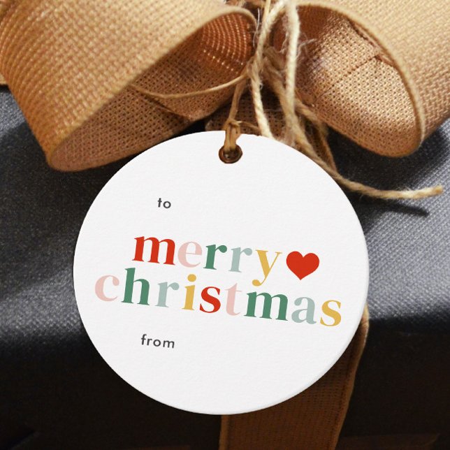 Moderne farbenfrohe Weihnachtsgeschenke Geschenkanhänger (Modern colorful merry christmas gift tag.
)