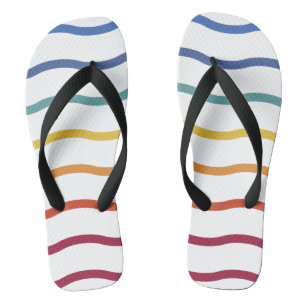 Moderne farbenfrohe Wellenmuster Flip Flops