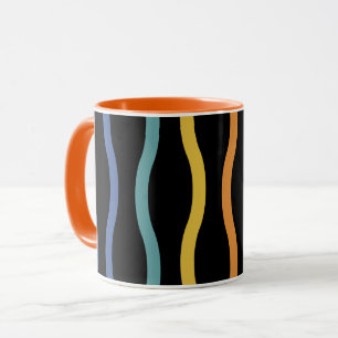 Moderne farbenfrohe Wellenmuster-Tasse Tasse