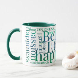 Moderne farbenfrohe Word Cloud Text Designs Tasse