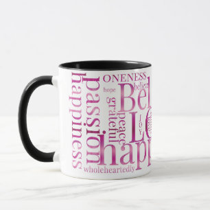 Moderne farbenfrohe Word Cloud Text Designs Tasse