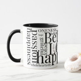 Moderne farbenfrohe Word Cloud Text Designs Tasse