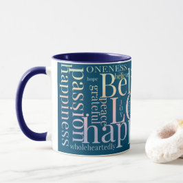 Moderne farbenfrohe Word Cloud Text Designs Tasse