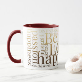 Moderne farbenfrohe Word Cloud Text Designs Tasse