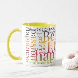 Moderne farbenfrohe Word Cloud Text Designs Tasse